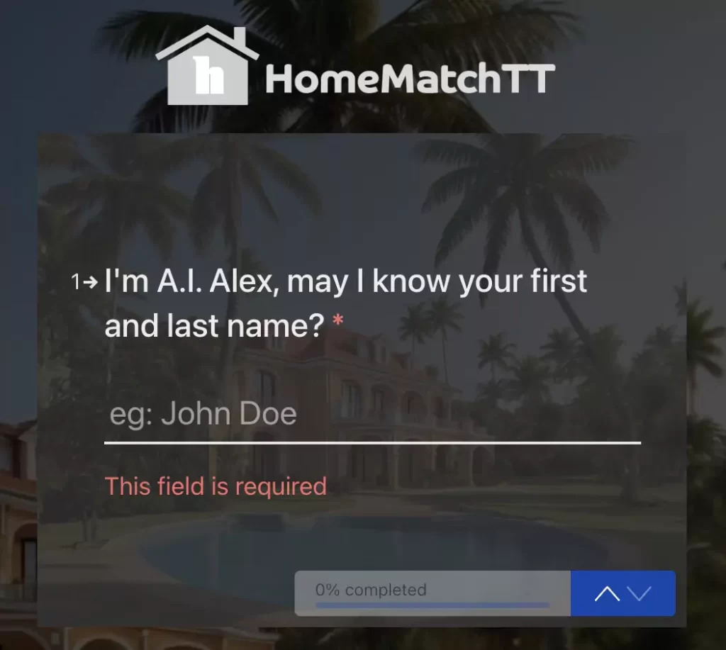 ChatGPT real estate interview AI Alex searches for properties and lifestyles Find Your Next Place to Call home in Trinidad and Tobago