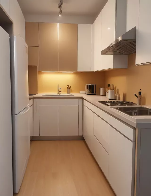 ChatGPT prompt "90s condo in midtown port of spain" shows the kitchen of a listing matched